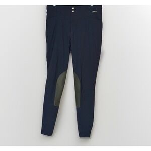 Kerrits XL Equestrian Pocket Riding Pants Indigo Navy Tights Knee Patch Breeches